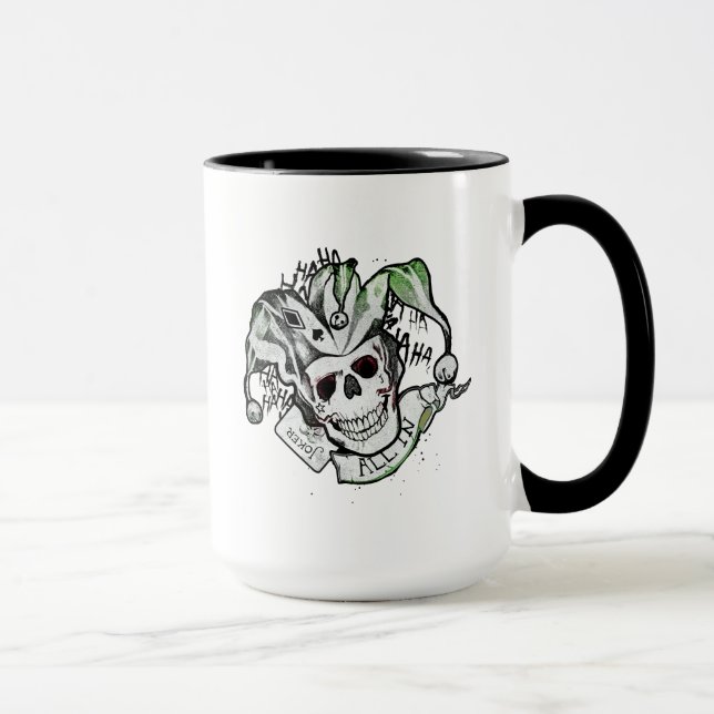 Suicide Squad | Joker Skull "All In" Tattoo Art Mug (Right)
