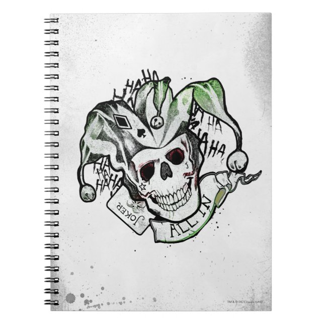 Suicide Squad | Joker Skull "All In" Tattoo Art Notebook (Front)