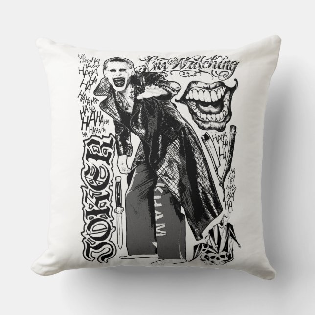 Suicide Squad | Joker Typography Photo Cushion (Front)