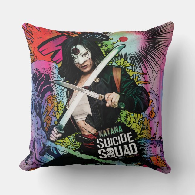 Suicide Squad | Katana Character Graffiti Cushion (Front)