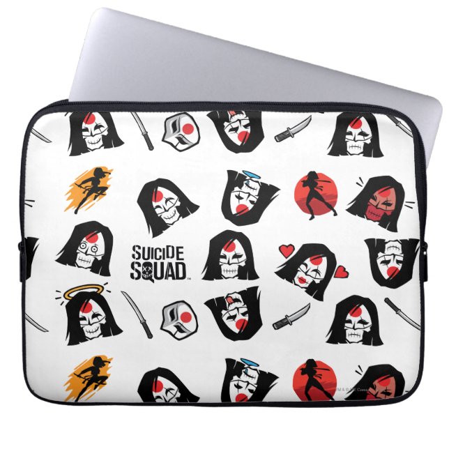 Suicide Squad | Katana Emoji Pattern Laptop Sleeve (Front)