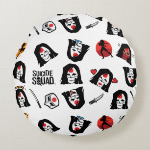 Suicide Squad   Katana Emoji Pattern Round Cushion