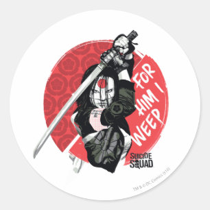 Suicide Squad   Katana "For Him I Weep" Classic Round Sticker