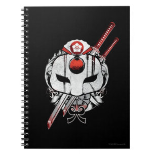 Suicide Squad Katana Mask & Swords Tattoo Art Spiral Notebook