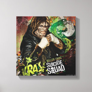 Suicide Squad   Killer Croc Character Graffiti Canvas Print