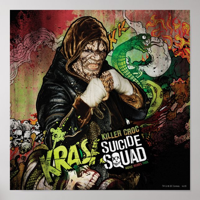 Suicide Squad | Killer Croc Character Graffiti Poster (Front)