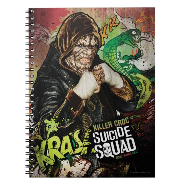 Suicide Squad | Killer Croc Character Graffiti Spiral Notebook (Front)