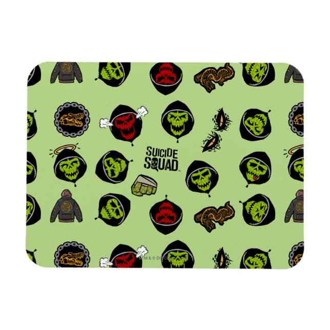 Suicide Squad | Killer Croc Emoji Pattern Magnet (Horizontal)