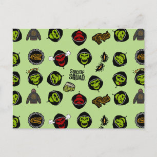 Suicide Squad   Killer Croc Emoji Pattern Postcard