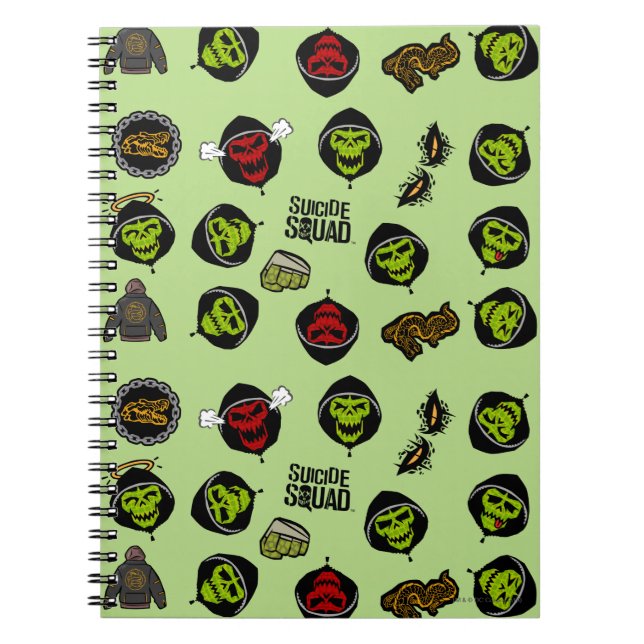 Suicide Squad | Killer Croc Emoji Pattern Spiral Notebook (Front)