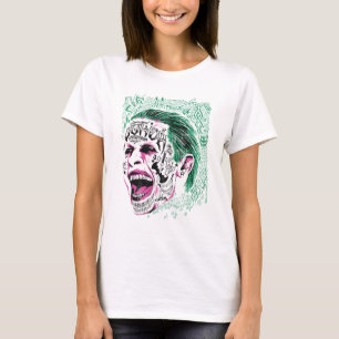 Suicide Squad Laughing Joker Head Sketch T-Shirt