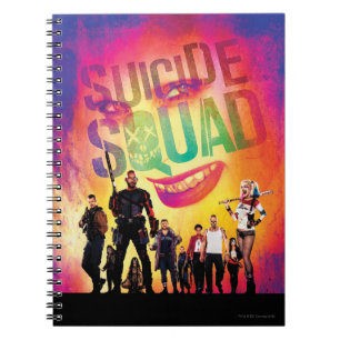 Suicide Squad   Orange Joker & Squad Movie Poster Spiral Notebook