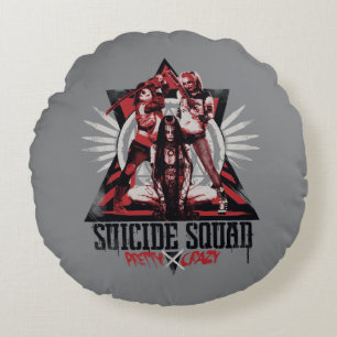 Suicide Squad Pretty Crazy Squad Girls Round Cushion
