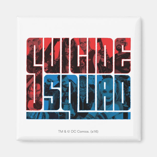 Suicide Squad | Red and Blue Logo Magnet (Front)
