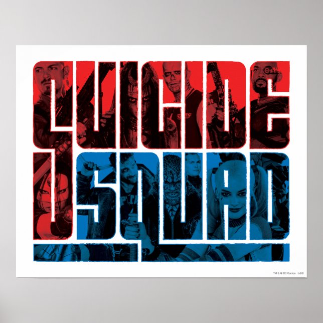 Suicide Squad | Red and Blue Logo Poster (Front)