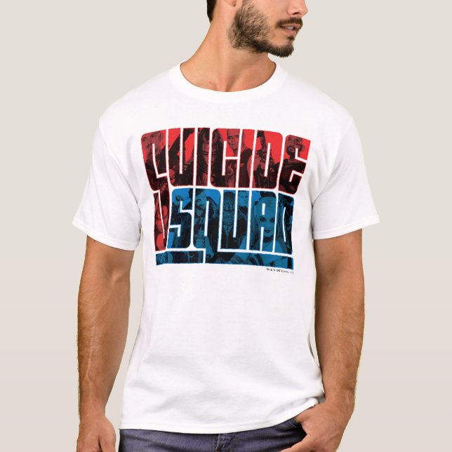 Suicide Squad | Red and Blue Logo T-Shirt (Front)