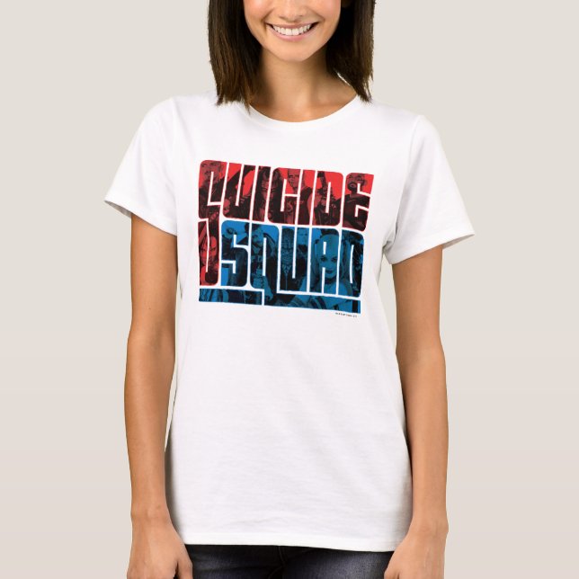 Suicide Squad | Red and Blue Logo T-Shirt (Front)