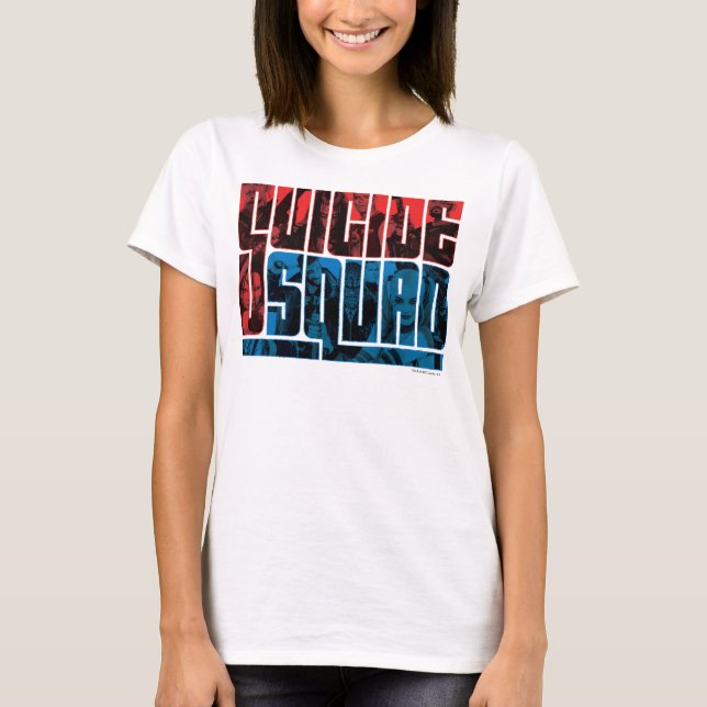 Suicide Squad | Red and Blue Logo T-Shirt (Front)