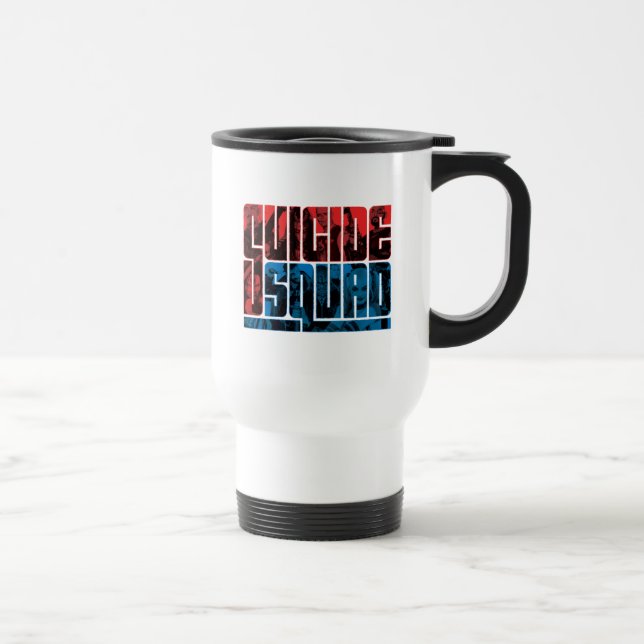 Suicide Squad | Red and Blue Logo Travel Mug (Right)
