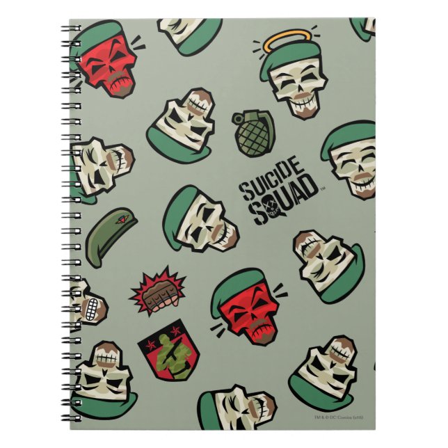 Suicide Squad | Rick Flag Emoji Pattern Spiral Notebook (Front)