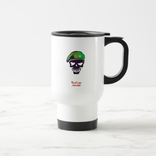 Suicide Squad | Rick Flag Head Icon Travel Mug (Right)