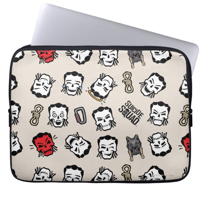 Suicide Squad | Slipknot Emoji Pattern Laptop Sleeve (Front)