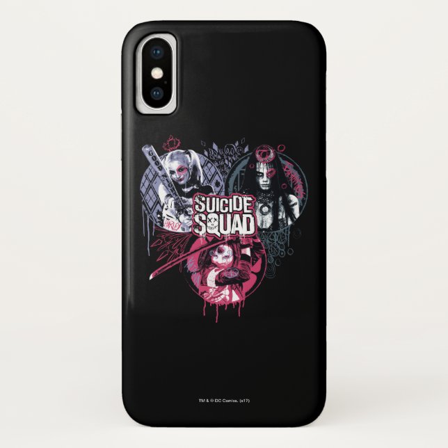 Suicide Squad | Squad Girls Graffiti Badges Case-Mate iPhone Case (Back)