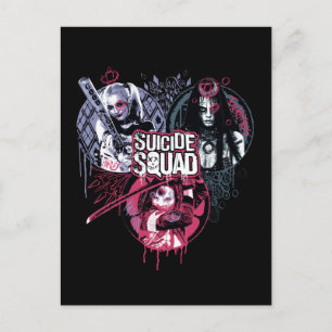 Suicide Squad Squad Girls Graffiti Badges Postcard