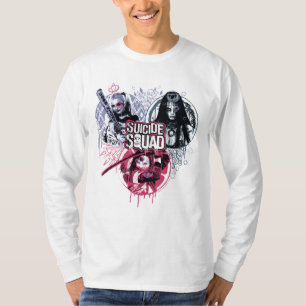 Suicide Squad   Squad Girls Graffiti Badges T-Shirt
