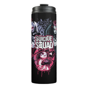 Suicide Squad   Squad Girls Graffiti Badges Thermal Tumbler