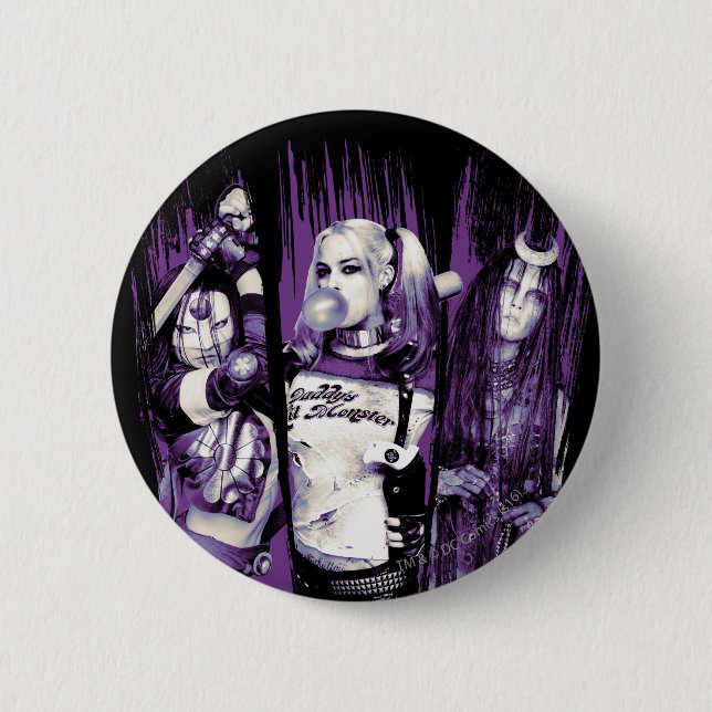 Suicide Squad | Squad Girls "In Squad We Trust" 6 Cm Round Badge (Front)