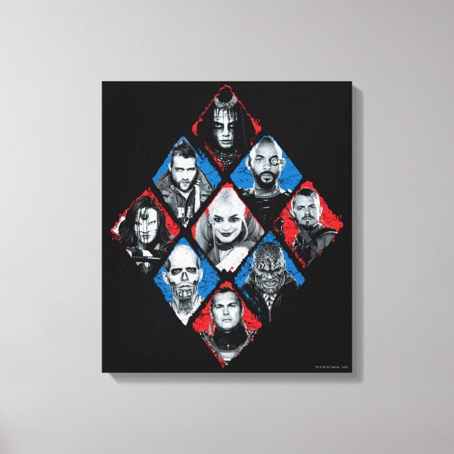 Suicide Squad | Task Force X Chequered Diamond Canvas Print (Front)