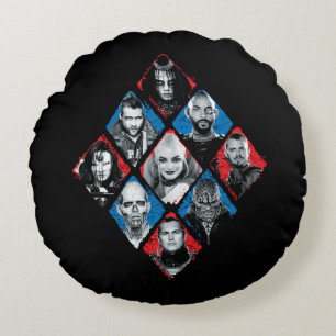 Suicide Squad   Task Force X Chequered Diamond Round Cushion