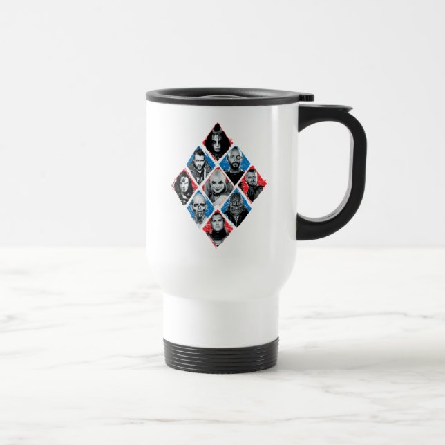 Suicide Squad | Task Force X Chequered Diamond Travel Mug (Right)