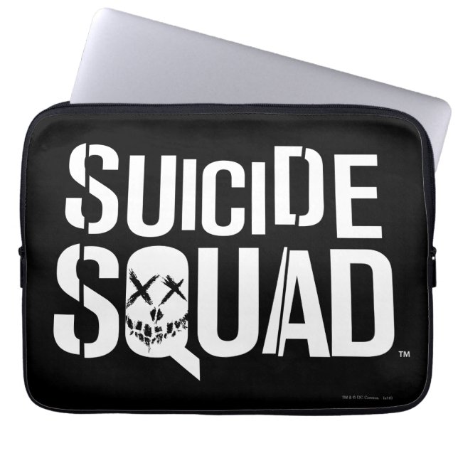 Suicide Squad | White Logo Laptop Sleeve (Front)