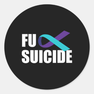 Suicide Suicide Awareness Ribbon Suicide Preventio Classic Round Sticker