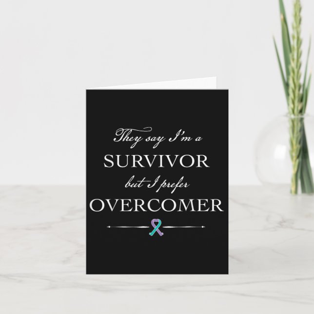 Suicide Survivor - I Prefer Overcomer  Card (Front)
