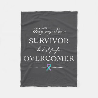 Suicide Survivor - I Prefer Overcomer  Fleece Blanket
