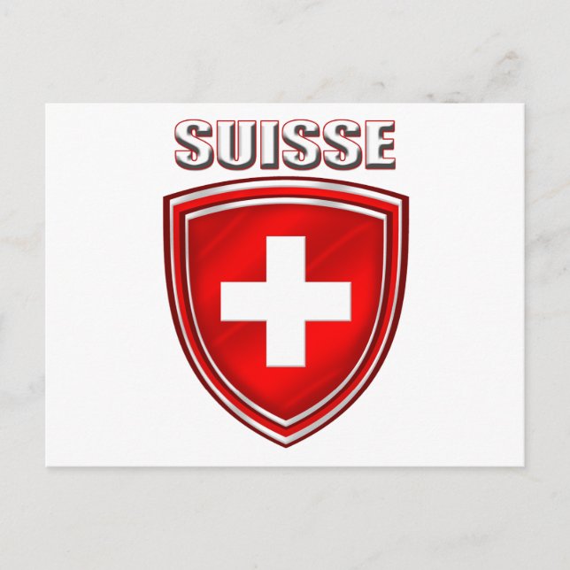Suisse logo shield emblem flag of Switzerland Postcard (Front)