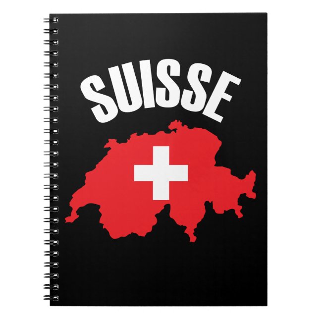 Suisse Switzerland Map Flag Notebook (Front)