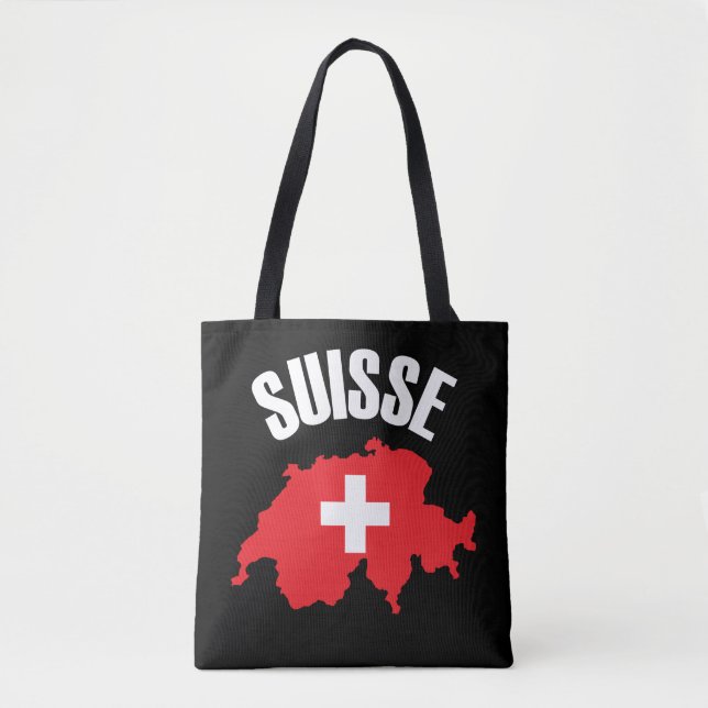 Suisse Switzerland Map Flag Tote Bag (Front)