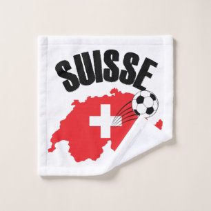 Suisse Switzerland Map Swiss Soccer Wash Cloth