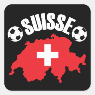 Suisse Switzerland Soccer Square Sticker