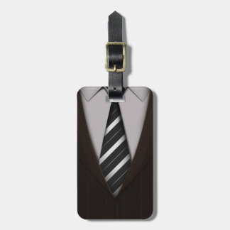 suit and tie luggage tag