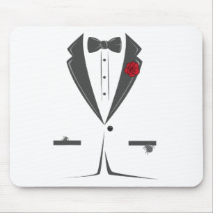 Suit And Tie Tuxedo Bowtie Costume Easy Halloween Mouse Pad