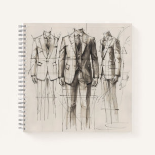Suit Old-School Fashion Sketch Notebook