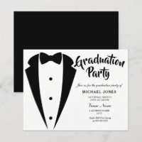 Suit & Tie Boys Mens Graduation Party Invite