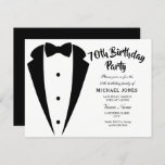 Suit & Tie mens 70th birthday party invitation<br><div class="desc">Design Courtesy of https://www.etsy.com/shop/teabreakart</div>