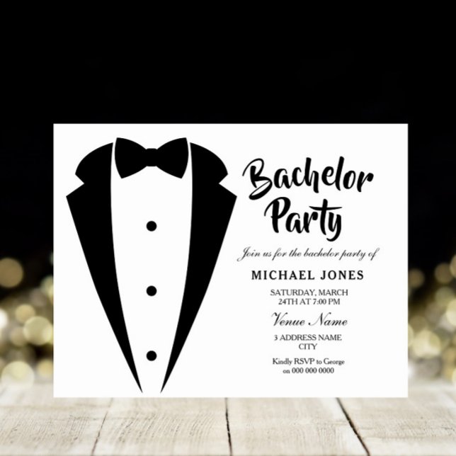 Suit & Tie Sophisticated Bachelor Party Invite (Creator Uploaded)