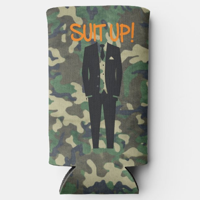 suit up camo wedding party can coolers / custom we (Front)